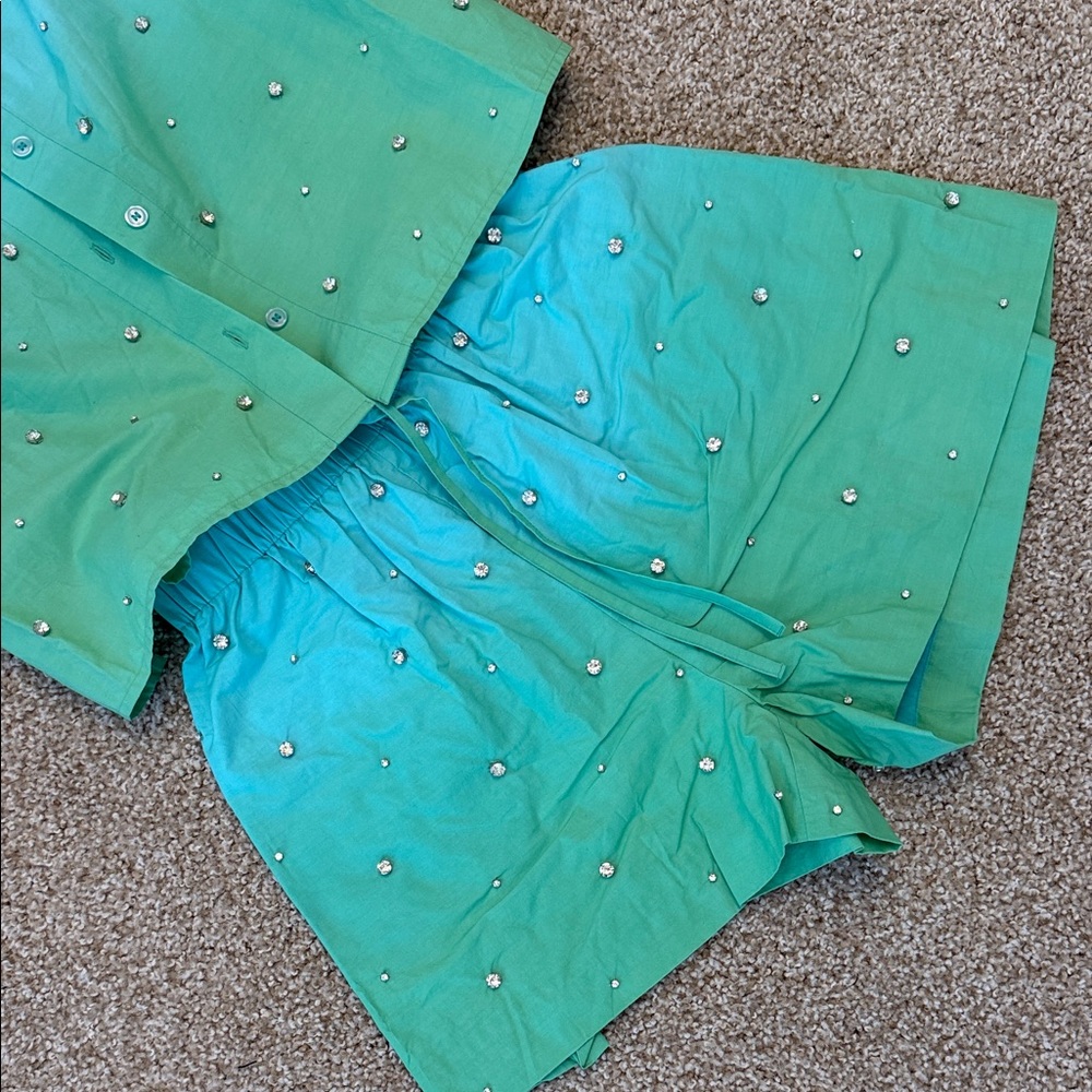 Sandro Turquoise Embellished Shirt - Picture 3 of 3